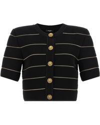 Balmain - Cropped Cardigan - Lyst