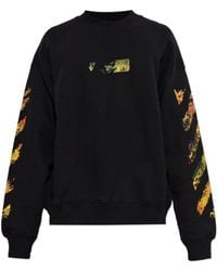 Off-White c/o Virgil Abloh - Logo Printed Crewneck Sweatshirt - Lyst
