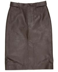 Jil Sander - Cut-Out Waist Leather Midi Skirt - Lyst