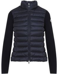 Moncler - Logo Patch Padded Zip-Up Cardigan - Lyst