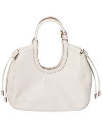 Miu Miu - Ivy Nappa Leather Tote Bag - Lyst