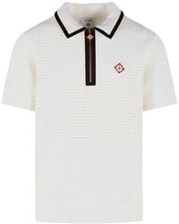 CASABLANCA - Logo Patch Contrast Trim Polo Shirt - Lyst
