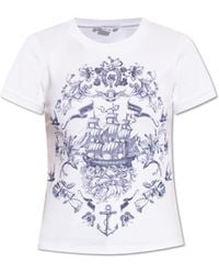 McQueen - Graphic Printed Crewneck T-Shirt - Lyst