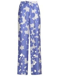 Marni - Silk Pyjama Trousers With And Light Dillies Print - Lyst
