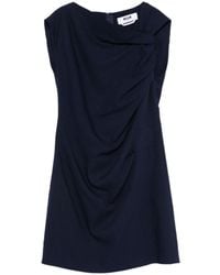 MSGM - Twist Detailed Asymmetric Neck Mini Dress - Lyst