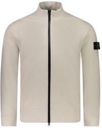 Stone Island - Logo Patch Zip-Up Cardigan - Lyst