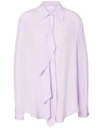 Victoria Beckham - Ruffled Asymmetric Silk Blouse - Lyst