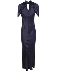 Alberta Ferretti - Open Back Satin Maxi Dress - Lyst