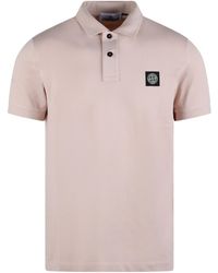 Stone Island - Logo Patch Short-Sleeved Polo Shirt - Lyst