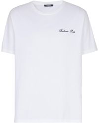 Balmain - Logo Embroidered Crewneck T-Shirt - Lyst