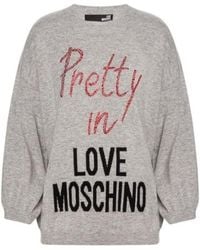 Moschino - Crystal Inlaid Logo Pullover - Lyst