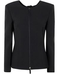 Giorgio Armani - Bow-Detail Zipped Jacket - Lyst