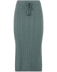 Peserico - Drawstring Cable-Knitted Midi Skirt - Lyst