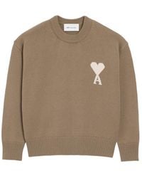 Ami Paris - Ami Ami De Coeur Crew Neck Knitted Sweater - Lyst