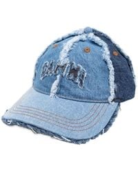 Ganni - Frayed Panelled Baseball Cap - Lyst