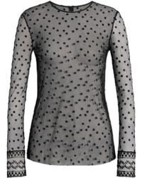 Alberta Ferretti - Floral-Embroidered Mesh Top - Lyst