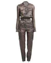 Rick Owens - Two-Color Satin Long-Sleeved Jumpsuit - Lyst