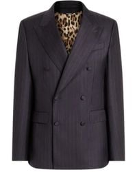 Dolce & Gabbana - Veste Rayée À Boutonnière Croisée - Lyst