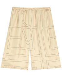 TOTEME - Logo-Monogrammed Silk Shorts - Lyst