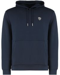 EA7 - Logo Detailed Drawstring Hoodie - Lyst
