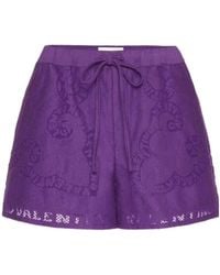 Valentino - Cotton Guipure Lace Shorts - Lyst