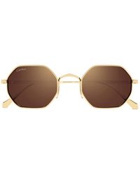Cartier - Geometric Frame Sunglasses - Lyst