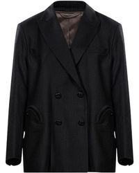 Blazé Milano - Blazé Milano Doubloe-Breasted Pinstriped Blazer - Lyst