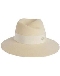 Maison Michel - Virginie Logo Plaque Fedora Hat - Lyst