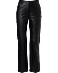 Vince - Leather Cropped Straight Pants - Lyst