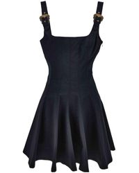 Versace Jeans Couture - Couture Pleated Buckle-Strap Dress - Lyst