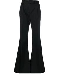 Prada - Logo-Plaque Cropped Tailored Trousers - Lyst