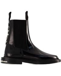 Toga Virilis - Stud-Embellished Leather Ankle Boots - Lyst