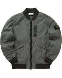Stone Island - Logo Patch Zip-Up Bomber Jacket - Lyst