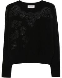 ERMANNO FIRENZE - Lace Trim Knitted Sweater - Lyst