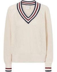 Varley - Striped V-Neck Loose Knit Sweater - Lyst