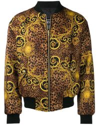 Versace Jeans Couture - Leopard Zipper Baseball Jacket - Lyst