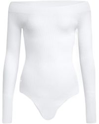 Alaïa - Alaïa Off-Shoulder Ribbed Bodysuit - Lyst