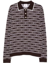 CASABLANCA - Jacquard Logo Long Sleeve Polo Shirt - Lyst