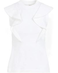 McQueen - Frill Detail Sleeveless Top - Lyst
