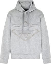 Emporio Armani - Embroidered Eagle Logo Pullover Hoodie - Lyst