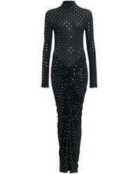 Alaïa - Alaïa Embellished Jersey Draped Dress - Lyst
