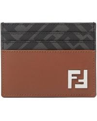 Fendi - Ff Logo Plaque Squared Card Holder - Lyst