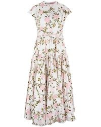 Giambattista Valli - Rose-Print Poplin Long Shirt Dress - Lyst