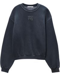 Alexander Wang - T By Embellished Hotfix Logo Sweatshirt - Lyst