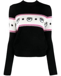 Chiara Ferragni - Eyelike-Motif Intarsia-Knit Jumper - Lyst