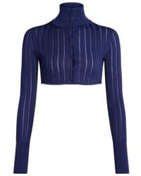 Alaïa - Alaïa Long Sleeved Knitted Cropped Cardigan - Lyst