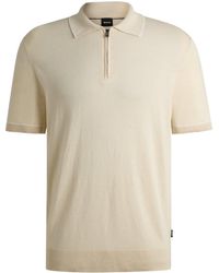 BOSS - Half-Zip Polo Shirt - Lyst