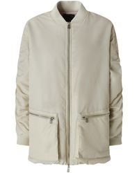 Pinko - Logo Patch Gathered Sleeve Coat - Lyst