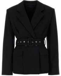Lanvin - Belted Long-Sleeved Blazer - Lyst