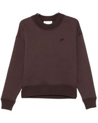 Closed - Ribbed-Trim Logo-Embroidered Sweatshirt - Lyst